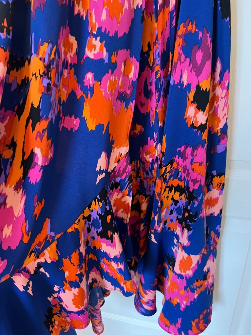 NWOT Pretty Garden High Low Wrap Midi Dress Short Sleeve Abstract Print SIZE Med - Picture 6 of 13